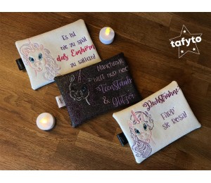 Stickserie ITH - Crazy Unicorn Zipper Tasche